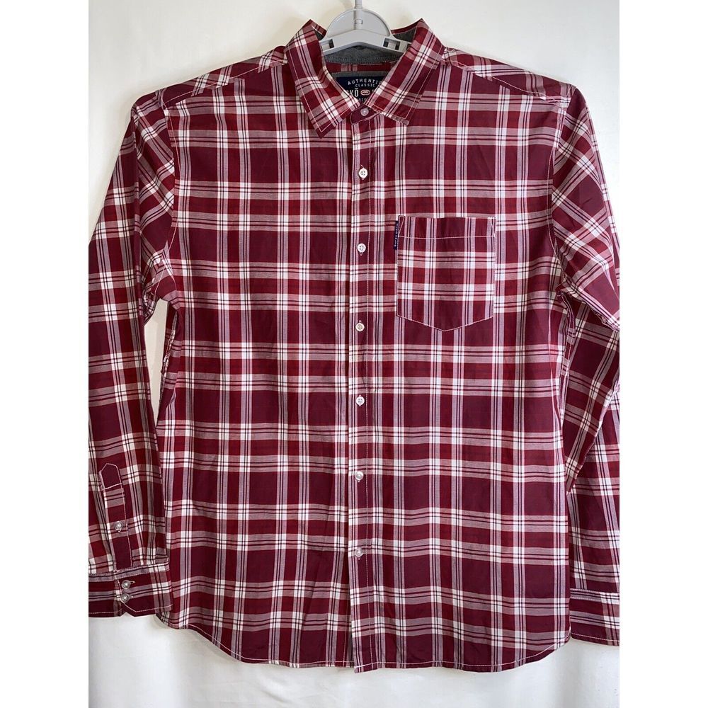 Ecko Unltd Shirt Mens XL Long‎  Sleeve Button Up Red Plaid Casual